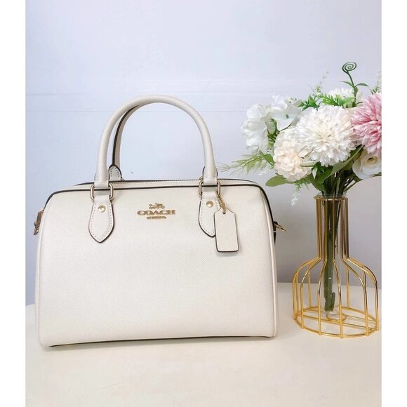 Coach CH322 Rowan Satchel With Signature Canvas Detail IN CHALK - Picture 1 of 7